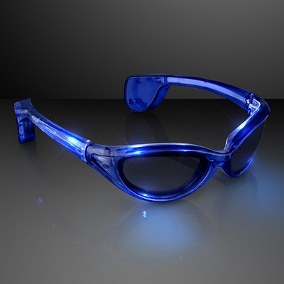 Blue Light Up Flashing Sunglasses - BLANK