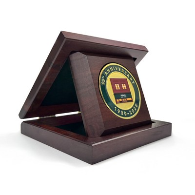 Solid Walnut Medallion Box (3" Coin Rout w/Removable Insert)