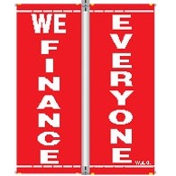 16 Oz. Nylon Pole Banner Set - We Finance Everyone (3'x8')