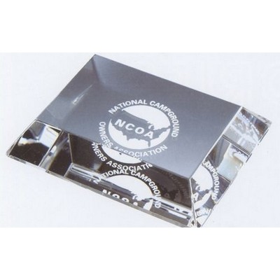 Optic Crystal Mitered Edge Paperweight