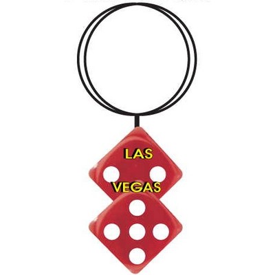 Las Vegas Dice Key Chain w/Clear Mirrored Back (10 Square Inch)