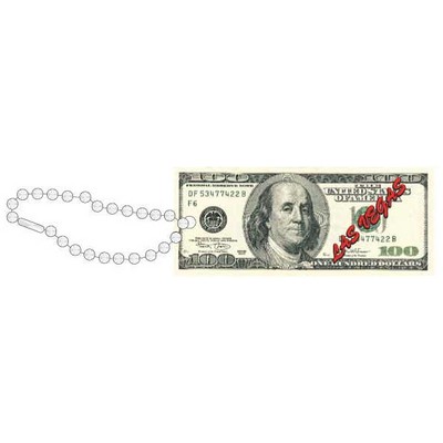 Las Vegas $100 Bill Promotional Key Chain w/ Black Back (10 Square Inch)
