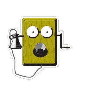 Wind Up Box Phone Executive Magnet w/ Full Magnetic Back (10 Square Inch)