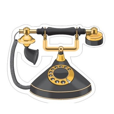 Old Fashion Telephone Promotional Magnet w/ Strip Magnet (10 Square Inch)