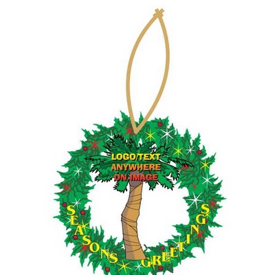 Palm Tree Promotional Wreath Ornament w/ Black Back (3 Square Inch)