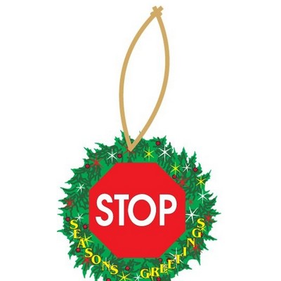 Stop Sign Gift Shop Wreath Ornament w/ Mirrored Back (2 Square Inch)