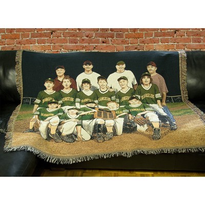 Custom CottonWeave™ Photo Tapestry Throw, USA-made. Size XL (52"x 72")