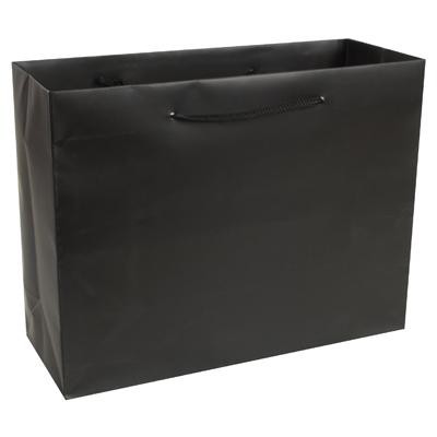 Stone Paper Black EuroTote Bag (13"x5"x10")