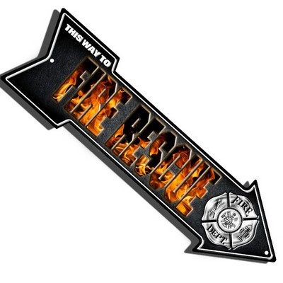 Custom Embossed Arrow Sign - 6"x20" (4 Color Process)