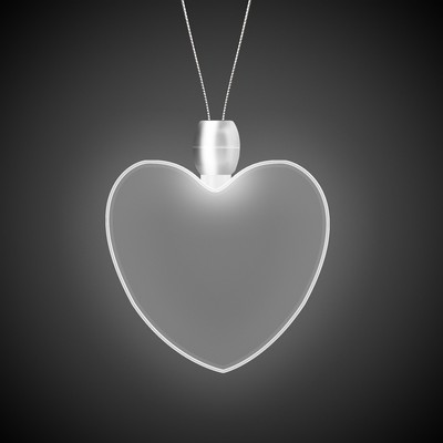 24" White Heart Light-Up Pendant Necklace(Pad Print)