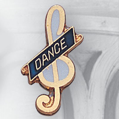 Music Award Enamel Treble Clef Pins w/Dance Bar