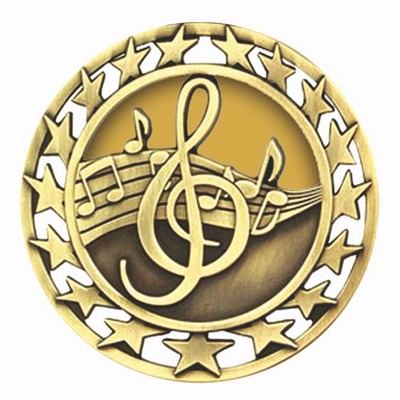 Star Border Music Medal