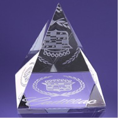 Pyramid Crystal Paperweight (Screened)