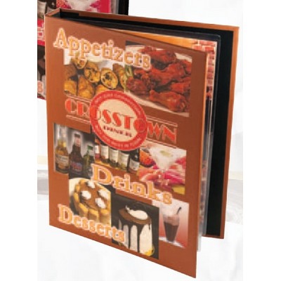 Printed Double Panel 2 View Book Style Menu Cover (5 1/2"x8 1/2")