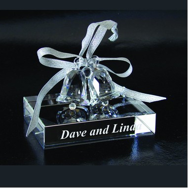 Crystal Wedding Bell Set w/ Base