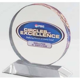 Acrylic Circle w/ Clear Rectangular Base