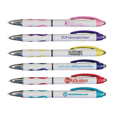 Awareness Pen w/Ribbed Rubber Grip (Spot Color)