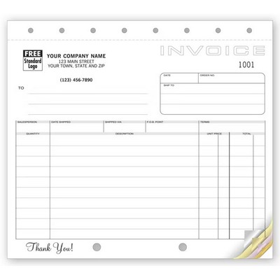 Small Shipping Invoices Forms (3 Part)