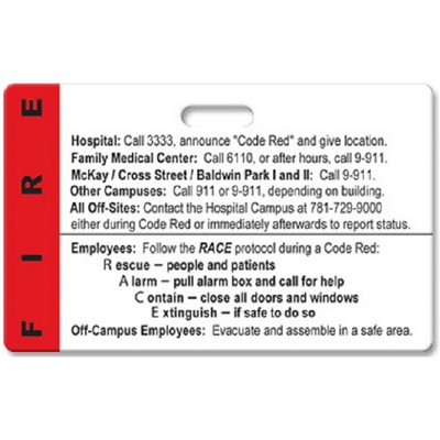 Badge, Hospital Fire Emergency Procedure with Slot