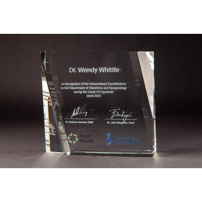 Imperial Square Crystal Award (7 x 6 1/2 x 2")