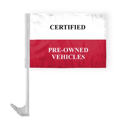 Certified Pre-Owned Car Flags 12x16 inch (Blue)