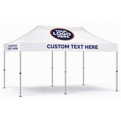 15'x10' White Pop-Up Tent w/ Digital Logo