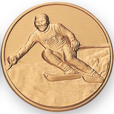 2" Ski Male Racing Stamped Medallion Insert Disc