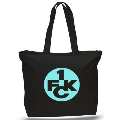 Heavy Jumbo Black Canvas Tote--20x15x5--1-Color Imprint