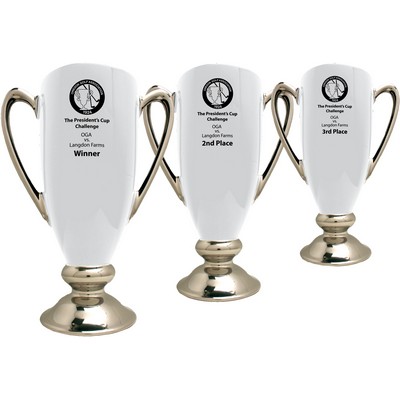 White/Chrome Silver Conductor's Cup Trophy