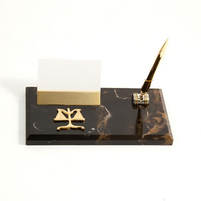 Marble Pen Stand & Card Holder - Legal