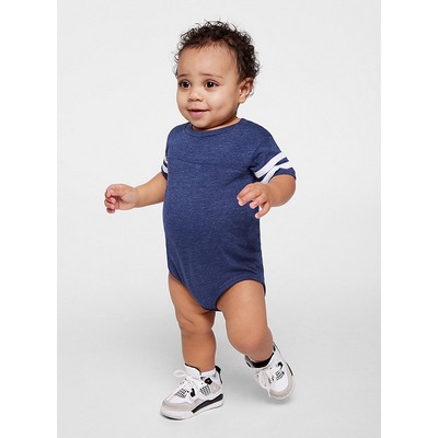 Rabbit Skins Infant Football Crew Neck Short Sleeve Fine Jersey Bodysuit