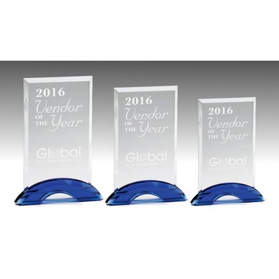 Cancun Cobalt Blue Optic Crystal Award (5½"x 8")