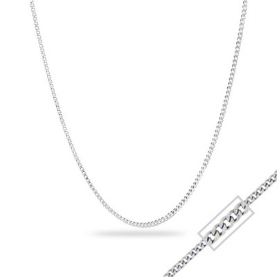18" 14K White Gold Curb Chain Necklace - 1.3gm