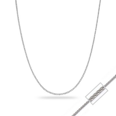 18" 14K White Gold Wheat Chain Necklace - 3.15gm