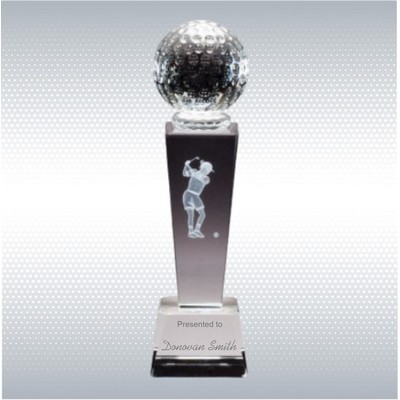 8.75" Crystal F. Golf Award