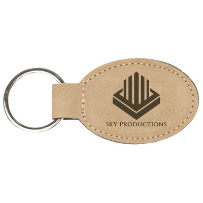 Leatherette Oval Keychain