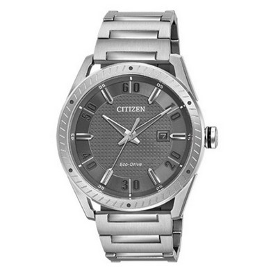 Citizen® Men's Drive CTO Eco-Drive Stainless Steel Watch W/ Grey Dial