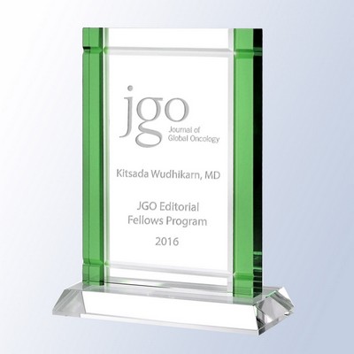 Manzanillo Crystal Award w/Green Accent