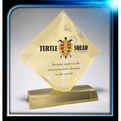 Executive Series Gold Diamond Award w/Base (7"x6 1/2"x3/4")