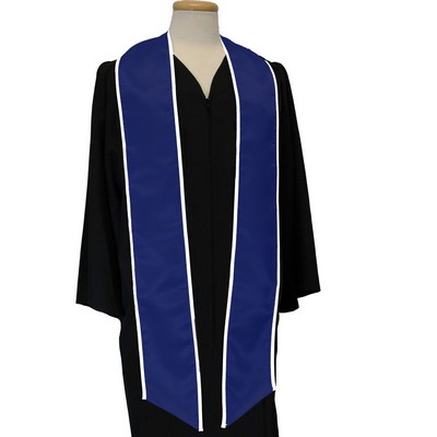 Navy Blue Graduation Sash with White Binded Edge