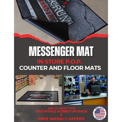 High Resolution POP Rubber Messenger Display Mat - 4' X 9'