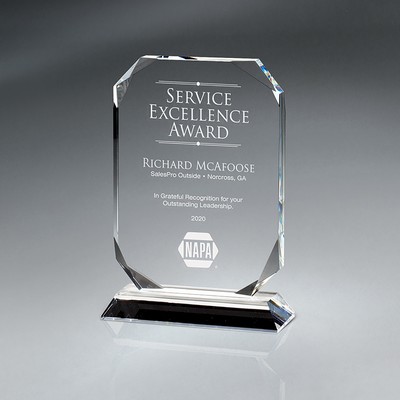 Clipped Corner Optic Crystal on Base (Medium)