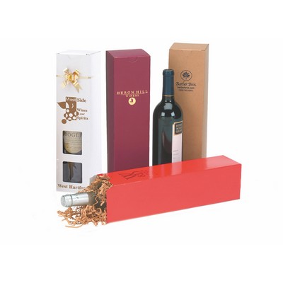 Natural Kraft One Piece Wine Gift Box (3 1/2"x 3 1/2"x 13 1/2")