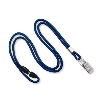 1/8" Breakaway Blank Lanyard w/Bulldog Clip (Navy Blue)