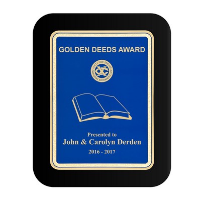 Blue Plate Black Piano-Finish Plaque w/Elliptical Edge (8"x10")