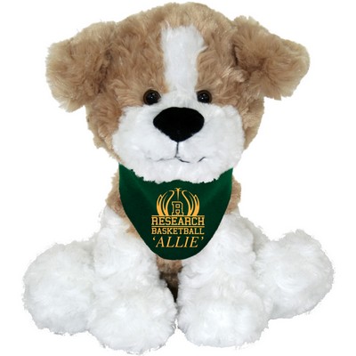 10" Large Sitting Dog - Beige & White