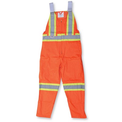 Poly/Cotton Orange Traffic Safety Overalls