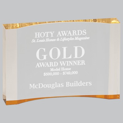 5" x 3 1/2" Gold 1" Thick Acrylic Crescent