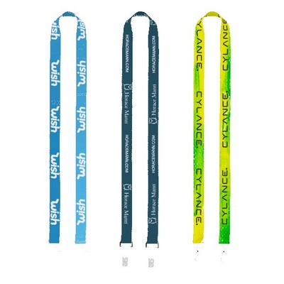 IMPORT Rush 3/4" Dye-Sublimated Double-Ended Lanyard with Dual Sewn Silver Metal Split-Ring
