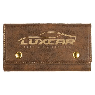 Rustic/Gold Leatherette Card & Dice Set